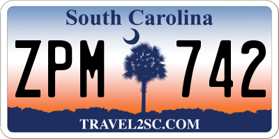 SC license plate ZPM742