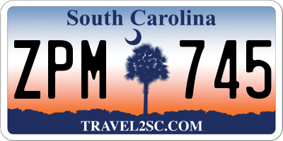 SC license plate ZPM745