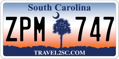 SC license plate ZPM747