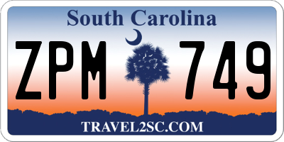 SC license plate ZPM749