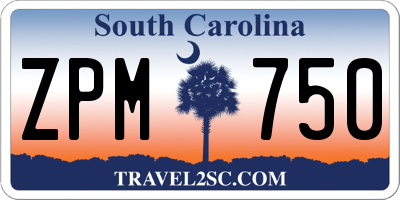 SC license plate ZPM750