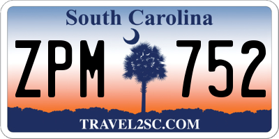 SC license plate ZPM752