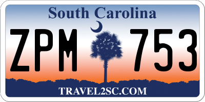 SC license plate ZPM753