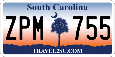 SC license plate ZPM755