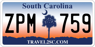 SC license plate ZPM759