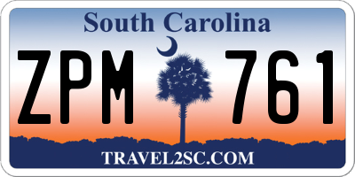SC license plate ZPM761