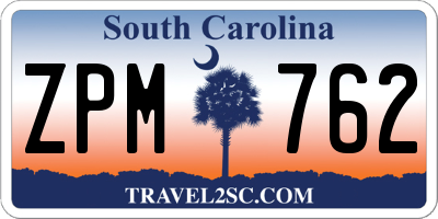 SC license plate ZPM762