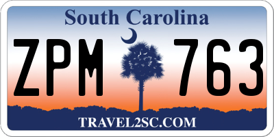 SC license plate ZPM763