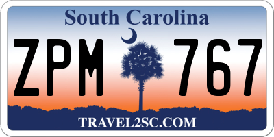 SC license plate ZPM767