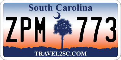 SC license plate ZPM773
