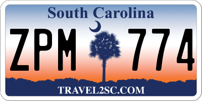 SC license plate ZPM774
