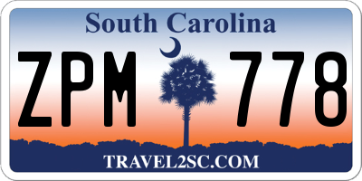 SC license plate ZPM778