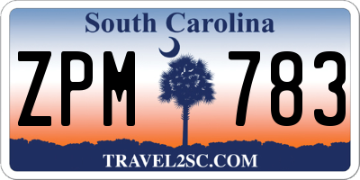 SC license plate ZPM783