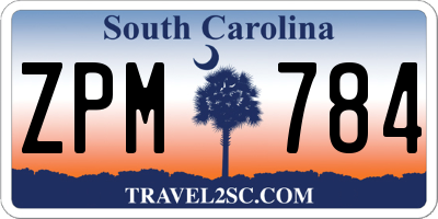 SC license plate ZPM784