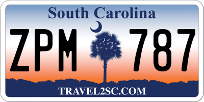 SC license plate ZPM787