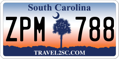 SC license plate ZPM788