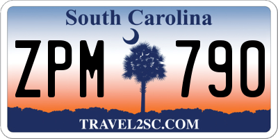 SC license plate ZPM790