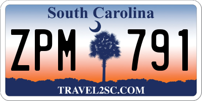 SC license plate ZPM791
