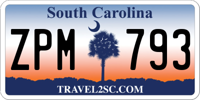 SC license plate ZPM793