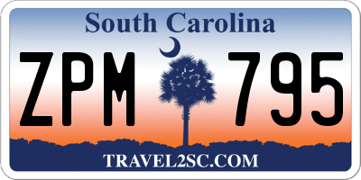 SC license plate ZPM795