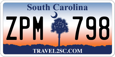 SC license plate ZPM798