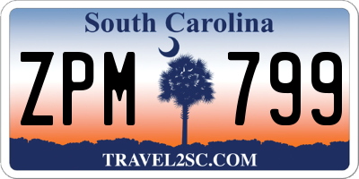 SC license plate ZPM799