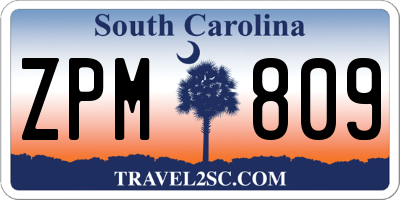 SC license plate ZPM809