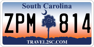 SC license plate ZPM814