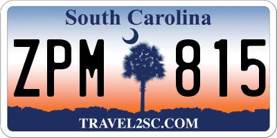 SC license plate ZPM815