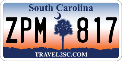 SC license plate ZPM817