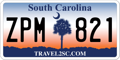 SC license plate ZPM821