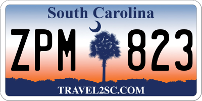 SC license plate ZPM823