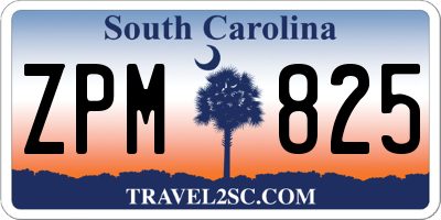 SC license plate ZPM825
