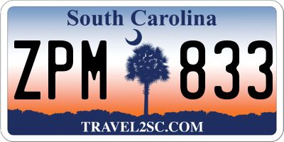 SC license plate ZPM833