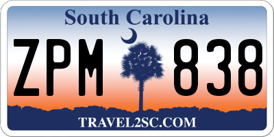 SC license plate ZPM838