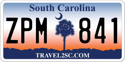 SC license plate ZPM841