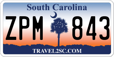 SC license plate ZPM843