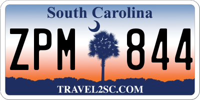 SC license plate ZPM844