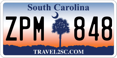 SC license plate ZPM848