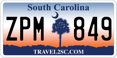 SC license plate ZPM849