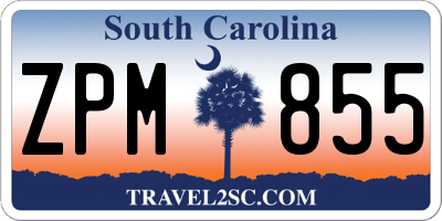 SC license plate ZPM855