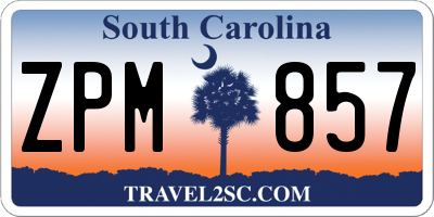 SC license plate ZPM857