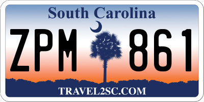 SC license plate ZPM861