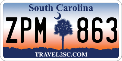 SC license plate ZPM863
