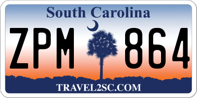 SC license plate ZPM864