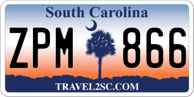 SC license plate ZPM866
