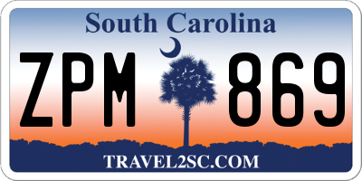 SC license plate ZPM869