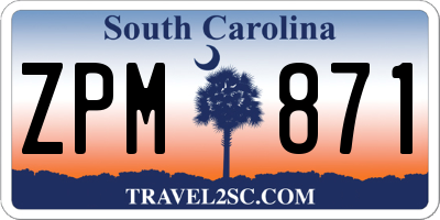 SC license plate ZPM871