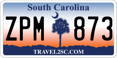 SC license plate ZPM873