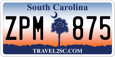 SC license plate ZPM875